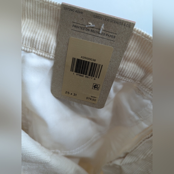 NWT Levi's '94 Baggy Corduroy Jeans Women's Size 25x31 - Picture 4 of 7